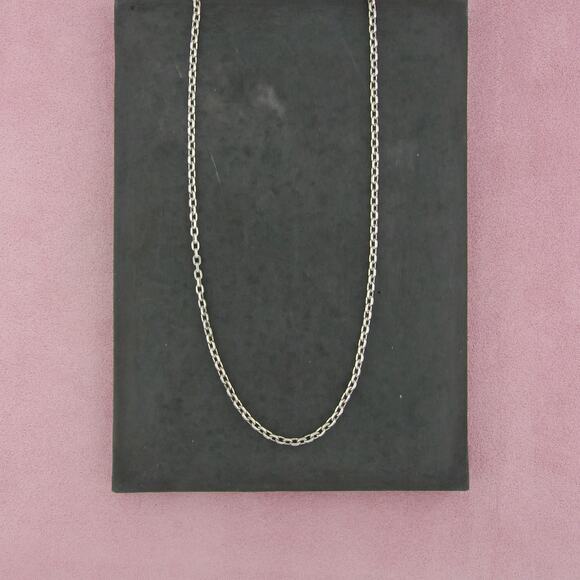 Sterling Jewelry - sterling silver vintage 3mm claspless cable chain necklace size 28.5in